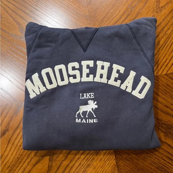 Women's Medium Navy Blue Maine, Moosehead Lake, Sweatshirt, Hoodie - Picture 2 of 9